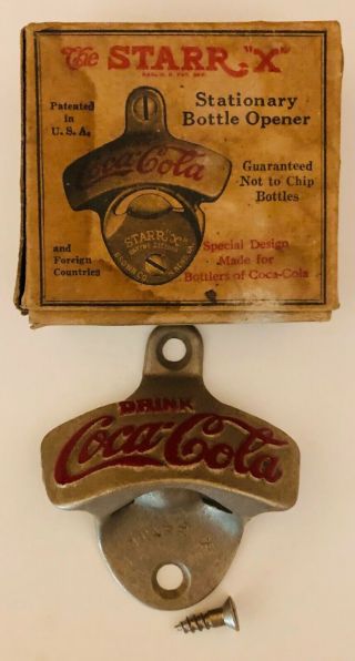 Vintage Starr X Coca Cola Bottle Opener Box/screw