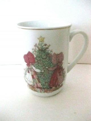 Vtg,  Holly Hobbie Porcelain Coffee Mug Tea Cup A Xmas Keepsake,  1979,  Japan,  Er