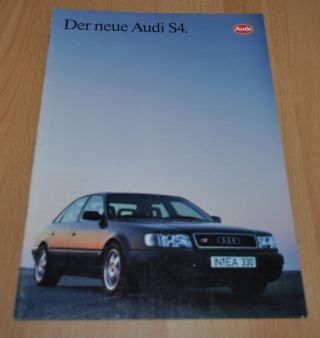 Audi S4 Brochure Prospekt 1992 7/91 German Edition