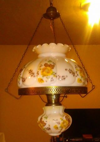 Vintage Hurricane 3 Way Hanging Swag Lamp - 26 " ×26 "
