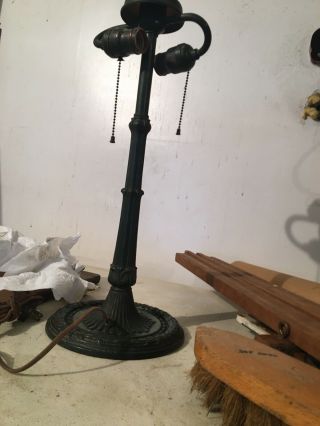 Antique Miller Co.  Slag Glass Lamp Base Only - Signed