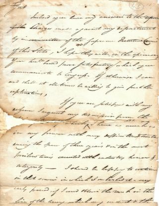 Connecticut Revolutionary War Letter Jeremiah Wadsworth Commissary General 1780