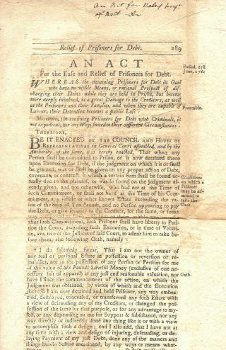 Revolutionary War Hampshire Laws 1782 Owned By A Member Continental Congress