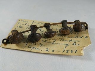 Leather Buttons Taken from Dead British Officer at Battle Bunker Hill - 1881 LOA 3
