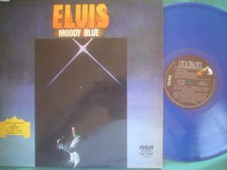 Elvis Presley Lp Moody Blue Argentina Id 11705 Promo - 1977 - Blue Vynil Rca 4496 E