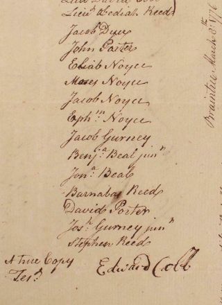 Antique Colonial 1776 Rev War Document Soldiers List Receipt for Home Billet 3