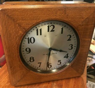Self Winding Clock Co.  York Oak Wall 21” Vintage Antique