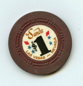 Rare Sands Las Vegas Casino Chip Obsolete Vintage $1 Casino Chip