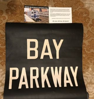 Nycta Subway Vintage Cloth Front End Rollsign D - Type Train Cars Bmt/ind Lines