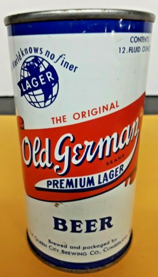 Old German Flat Top Beer Can Cumberland,  Maryland