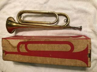 Vintage Rexcraft Official Boy Scouts Of America Brass Bugle - Made In Usa
