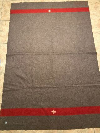 Vintage Wwi 1917 Authentic Swiss Army 100 Wool Blanket With Metal Id Tag