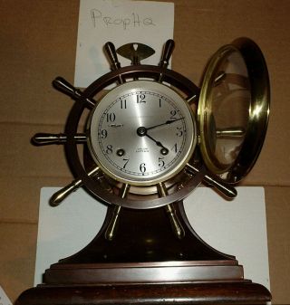 Vintage Chelsea Ship Clock Nautical Hinged With Key