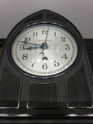 VINTAGE HAMMOND CATHEDRAL ELECTRIC ALARM CLOCK - BAKELITE - 1930 - 40s - GREAT 2