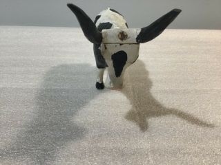 Vintage antique 1940s hand carved wooden cow statue Americana one of a kind 2