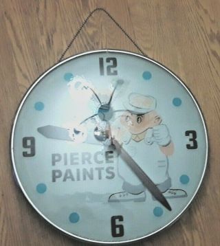 1962 Pierce Paint Clock - Pam Clock Co Inc - Spiffy - 21 1/4 " - Made In U.  S.  A