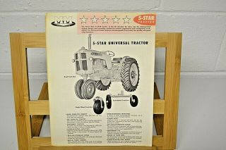 Vintage Minneapolis Moline 5 Star Universal Tractor Sales Brochure