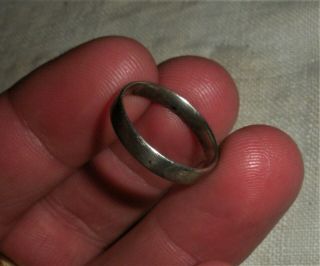 Antique Revolutionary War Colonial 1750 - 1770 Coin Silver Wedding Band Ring Vafo
