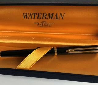Vintage Waterman Ideal 18k 750 Gold Nib Black Fountain Pen France,  Box