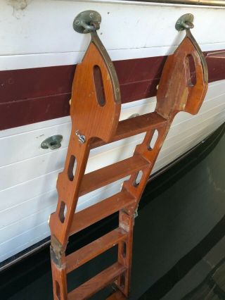 Vintage 1966 Boat Ladder Chris - Craft Style 6 - Step Fold - Up Wooden Ladder 3