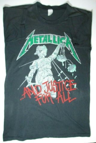 Vintage 1988 Metallica And Justice For All M 35 - 40 Tour T - Shirt Single Stitch
