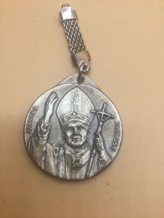 Vintage Religious Medal Of St.  Pope John Paul Ii Pendant Roma Rome Italy