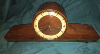 Antique Schatz Triple Chime Mantle Clock Mid Century Modern German