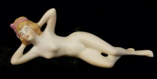 Vintage German Bisque Bathing Beauty Nude Figure Figurine Bavarian Aquarium Doll