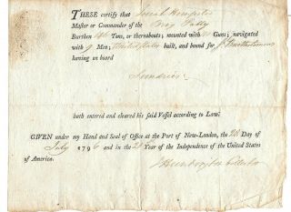 Revolutionary War Major General Jedediah Huntington Signed Document