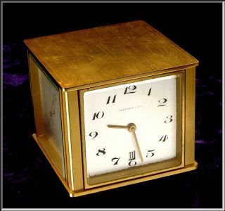 Fabulous Vtg Tiffany & Co Brass 4 Sided Rotating Clock & Weather Station