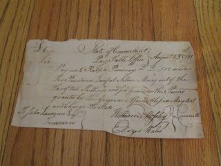 6 Revolutionary Hand Written War Pay Order 1781 Connecticut Army Document