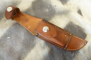 Vintage Leather Sheath & Stone For 5 " 21a R.  H.  Ruana Bonner Knife
