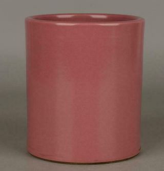 Chinese Old Hand Made Pink Glaze Porcelain Brush Pot \ Yong Zheng Mark D02