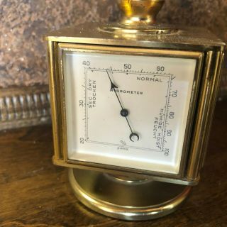Vintage Mid Century SWISS DESK CLOCK Weather Station Barometer Hygrometer Temp 3