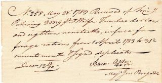 1783,  Major Aaron Ogden,  Patriot,  N.  J.  Governor,  Signed Revolutionary War Pay