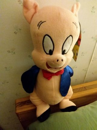 Plush Porky Pig Looney Tunes Character -,  With Tags