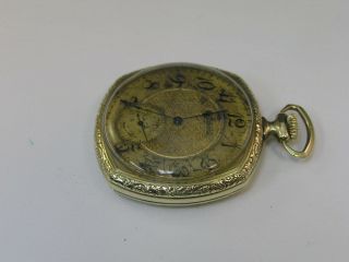 Vintage Waltham Pocket Watch 18k Green Gold Filled 15 Jewels 12 Size 1919 43mm 2