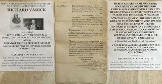 Revolutionary War Traitor Colonel General Washington Secy Tavern Document Signed