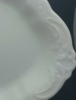 Antique White Ironstone Platter W.  H.  Grindley 1900 Embossed Pretty