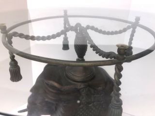 Vintage Bronze Elephant Pedestal Side Table Maitland Smith Style 2