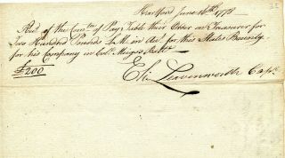 Revolutionary War Connecticut 1778 Pay Receipt Meigs Battalion Contiental Army