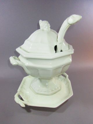 Red Cliff Vintage Grape Ironstone Soup Tureen With Ladle And Underplate