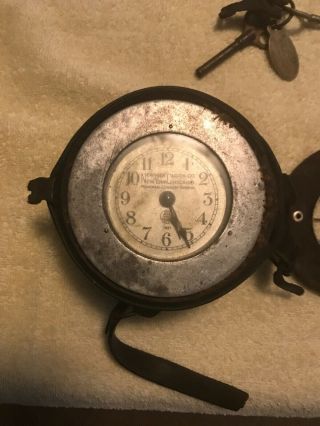 2 Vintage Detex Newman Prison Time Clocks w/ Cases & Keys (Not) 2