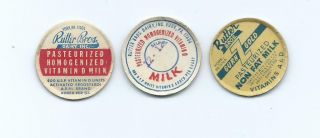 Vintage 3 Milk Bottle Cap 1 1/4 " Rutter Bros.  Dairy York Pa S/h
