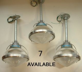 1 Vintage Holophane Dust Tight Light Industrial Pendant Ceiling Lamp Globe