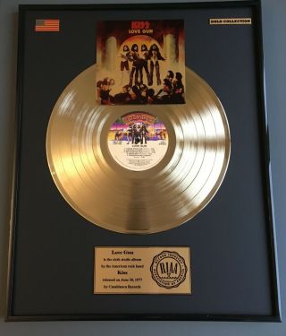 Kiss - Love Gun Vinyl Record In Black Frame Best Gift Idea