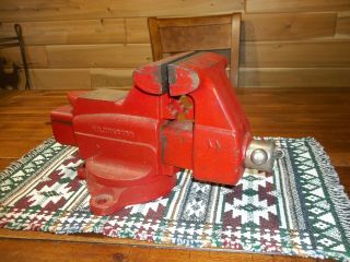 Vintage Craftsman 391 - 5188 Swivel Bench Mount 4 " Vise,  Pipe Jaws Forming Anvil