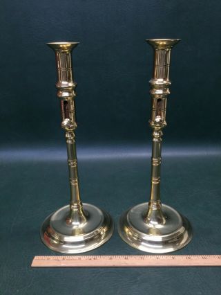 Rare Vtg Virginia Metalcrafters Colonial Williamsburg Brass Candlesticks