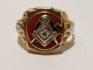 Vintage Masonic Ring 10 K