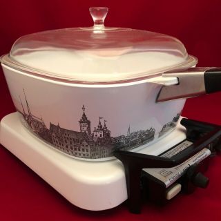 Vintage Corning Ware Renaissance 4 Qt With Warmer/skillet/hot Plate & Handle Usa